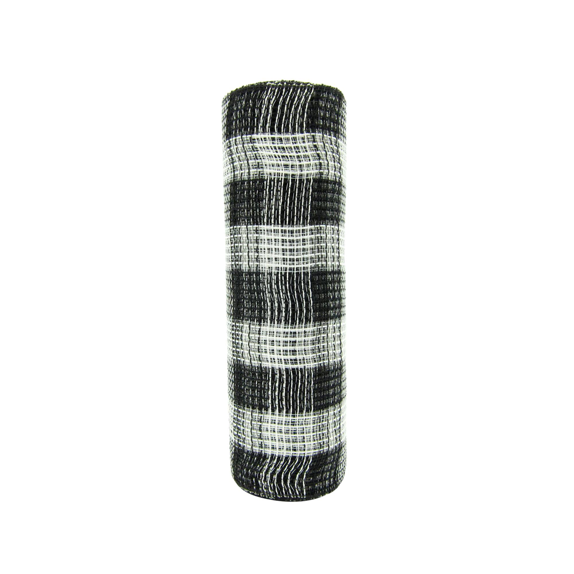 10" x 19ft. Black & White Buffalo Check Mesh by Celebrate It™
